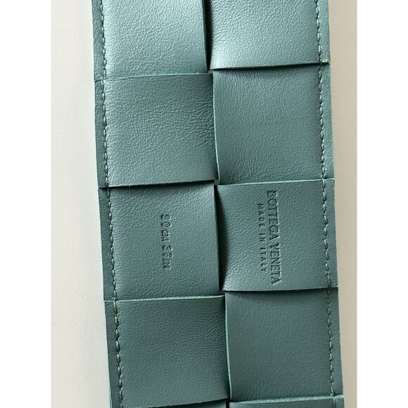 NWT $850 Bottega Veneta Intrecciato Nappa Leather Green Belt 36/90 IT 577933 main image 4